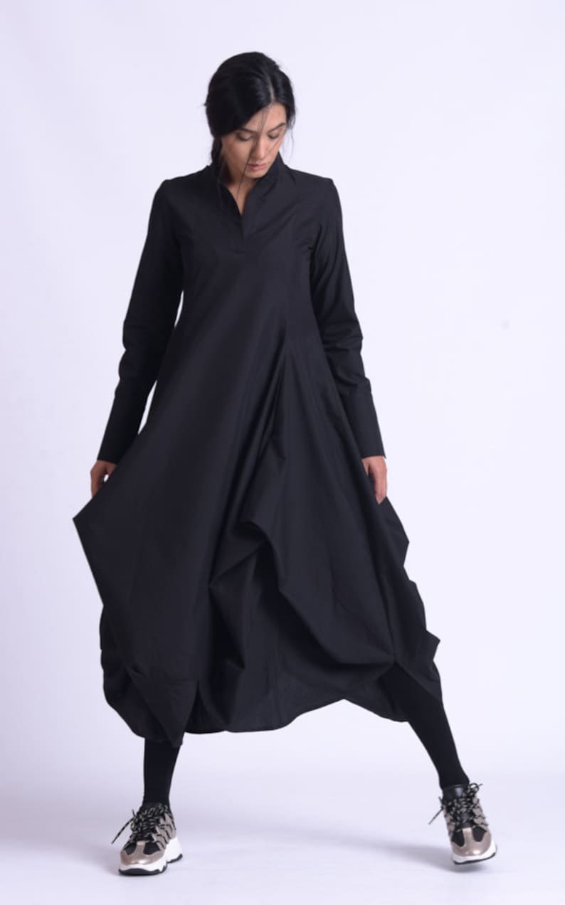 Plus Size Maxi Dress with Sleeve / Oversize Dress / Shirt Dress