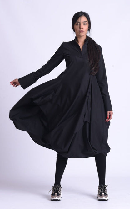 Plus Size Maxi Dress with Sleeve / Oversize Dress / Shirt Dress