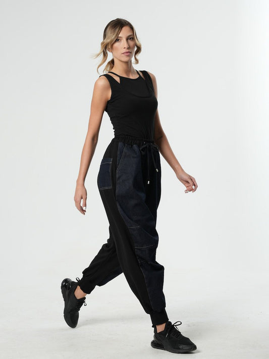 Denim Harem Pants / Bohemian Pants / Avant Garde Clothing / Wide Leg Pants Women / Harem Trousers / Maxi Pants / Plus Size Clothing